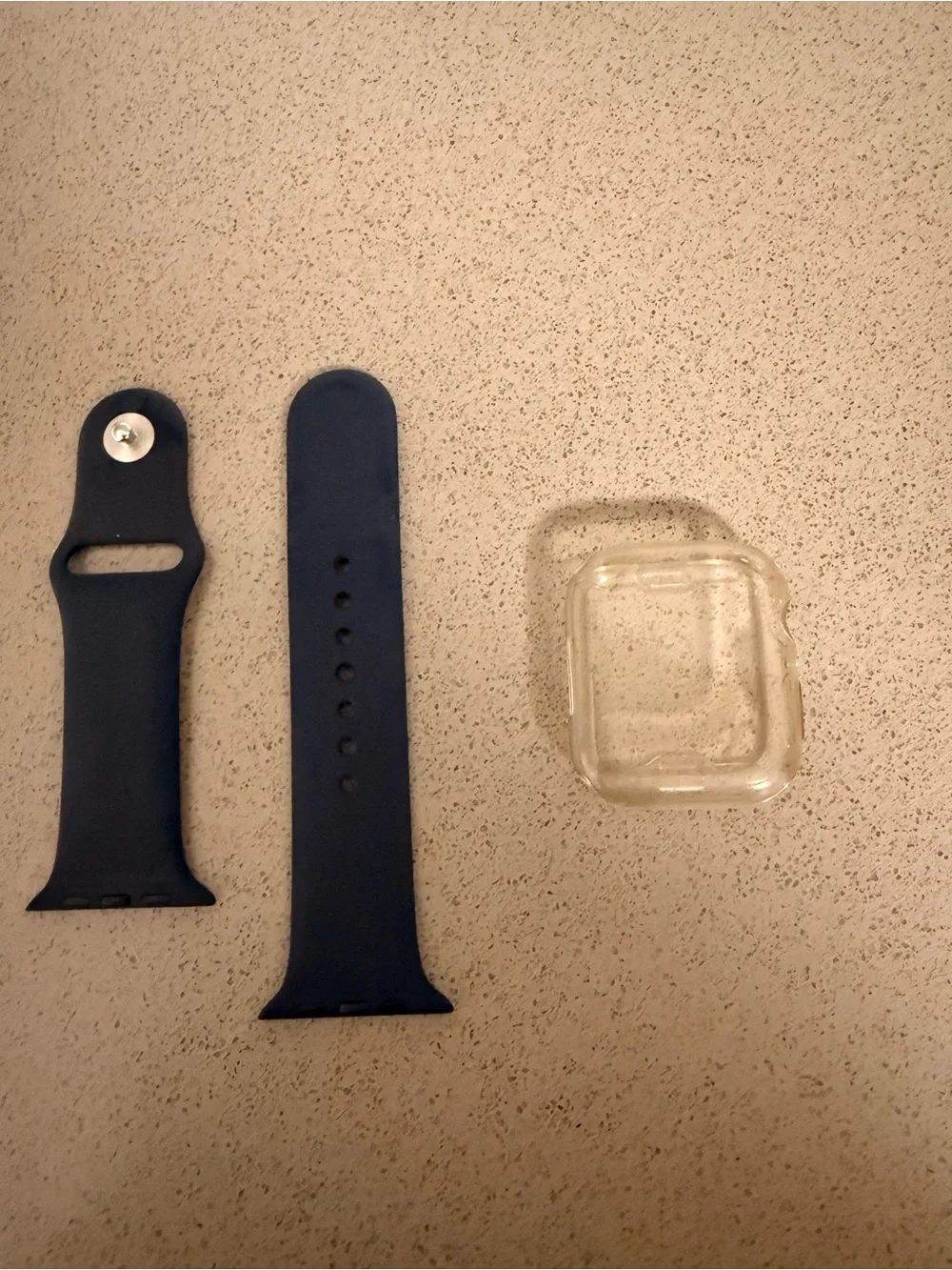Apple Watch Navy Sports Band (S/M) with Protective Case for 45mm Watch